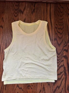 lululemon athletica Pale Yellow Cropped Tank Top